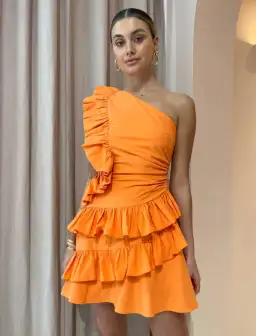 By Nicola Adrift Mini Dress in Orange Size 10 for rent on The Volte - image 1