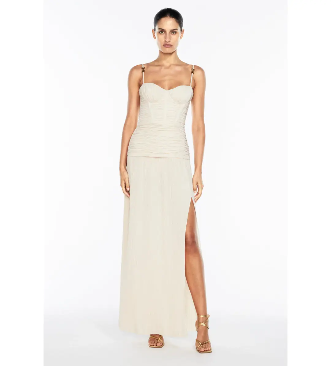 Manning Cartell Double Time Pleat Maxi Dress Nougat Size XXS/AU 4 for rent on The Volte - main image