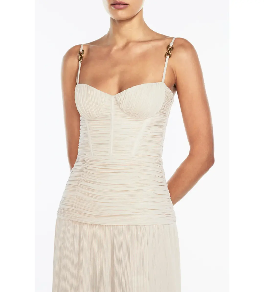 Manning Cartell Double Time Pleat Maxi Dress Nougat Size XXS/AU 4 for rent on The Volte - main image