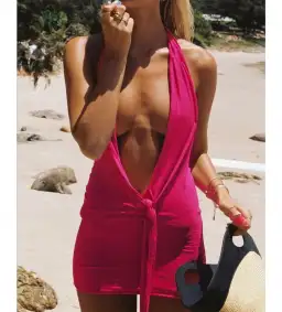 Saboa Studios Bemb Mini Dress Berry Kiss Size XS AU 6 for rent on The Volte - image 4