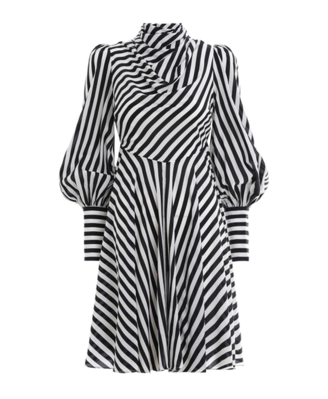 Zimmermann Zippy Cowl Short Dress Black Stripe Size 8 for rent on The Volte - main image