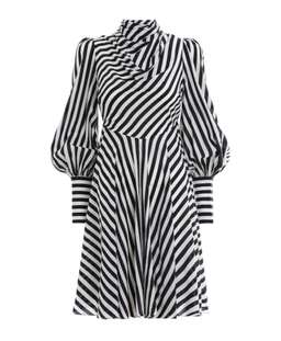 Zimmermann Zippy Cowl Short Dress Black Stripe Size 8 for rent on The Volte - image 6