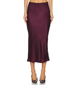 Anne Bing Bar Silk Midi Skirt Bordeaux Size L/Au 14 for rent on The Volte - image 2