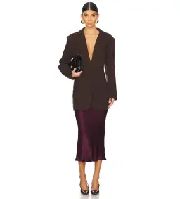 Anne Bing Bar Silk Midi Skirt Bordeaux Size L/Au 14 for rent on The Volte - image 1