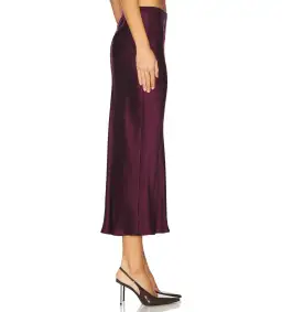 Anne Bing Bar Silk Midi Skirt Bordeaux Size L/Au 14 for rent on The Volte - image 4
