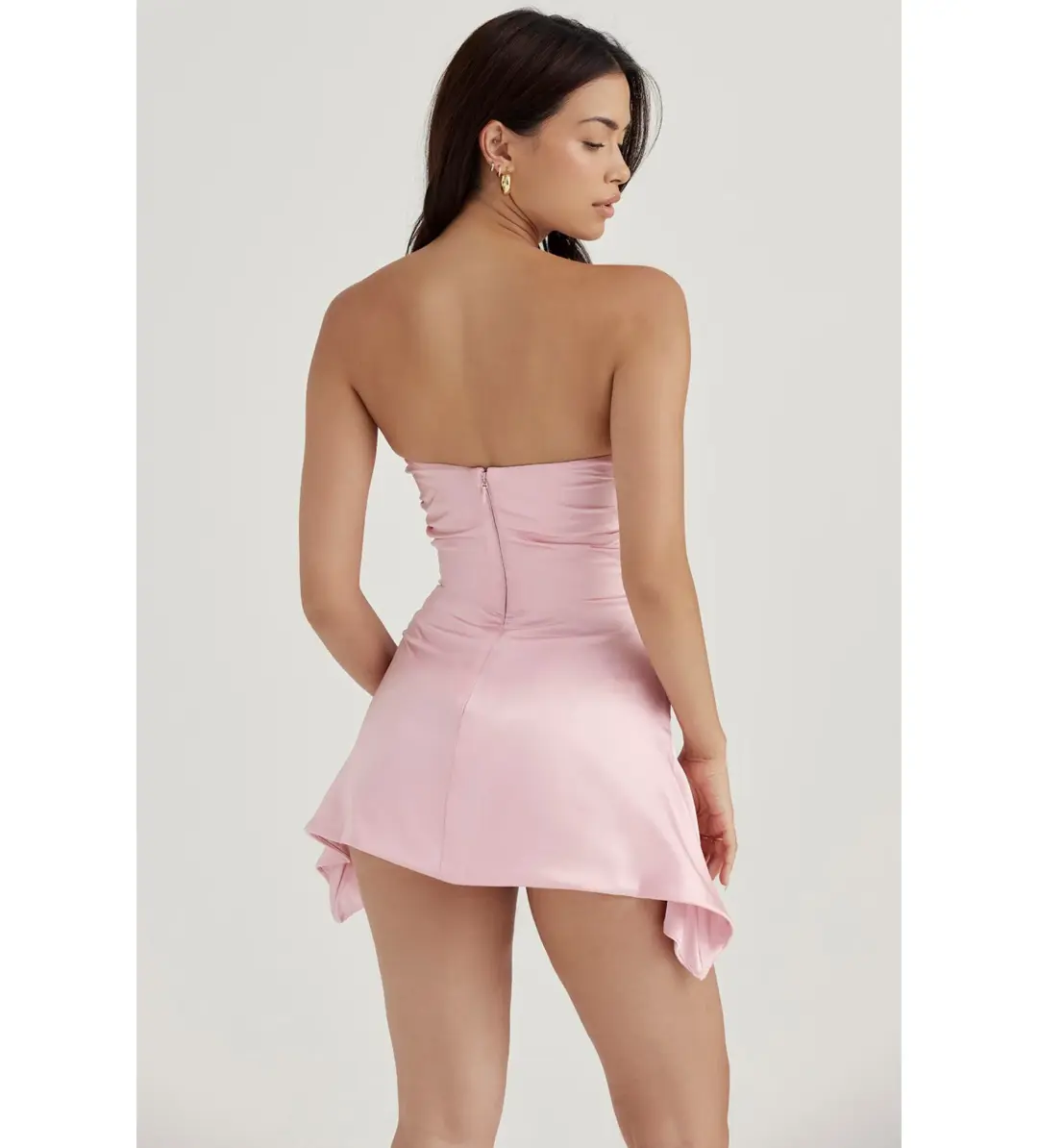 House of CB Jasmine Draped Strapless Corset Mini Dress Rose Pink Size XS/AU 6 for rent on The Volte - main image
