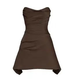 House of CB Jasmine Draped Strapless Corset Mini Dress Chocolate Size S/AU 8 for rent on The Volte - image 6