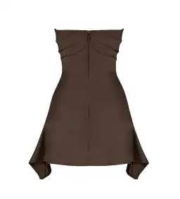 House of CB Jasmine Draped Strapless Corset Mini Dress Chocolate Size S/AU 8 for rent on The Volte - image 8