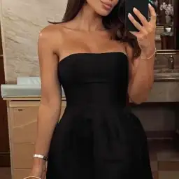 AJE Beret Strapless Mini Dress Black Size AU 8 for rent on The Volte - image 3