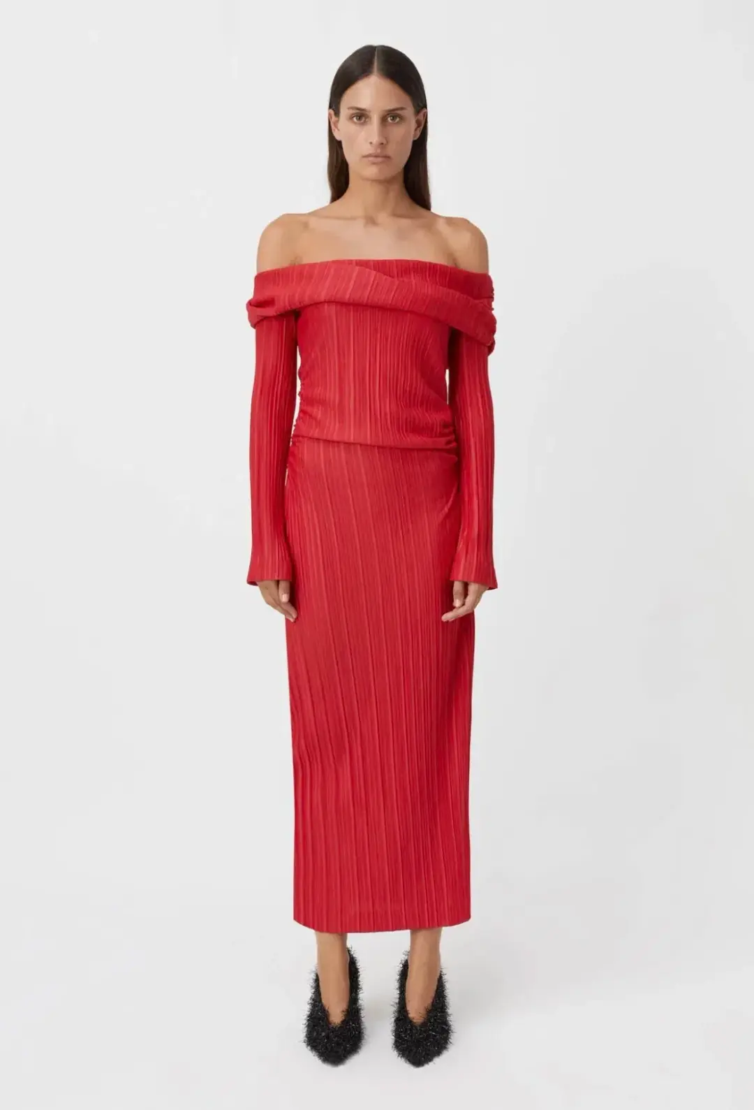 Camilla and Marc Shaw Midi Dress in Red Size 10 for rent on The Volte - main image