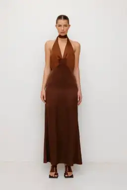 The Wolf Gang Oahu Slip Dress Chocolate Brown Small 8