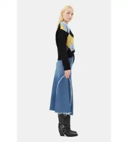 Ganni Blue Midi Skirt Mid Blue Stone Size 38/Au 10 for rent on The Volte - image 3