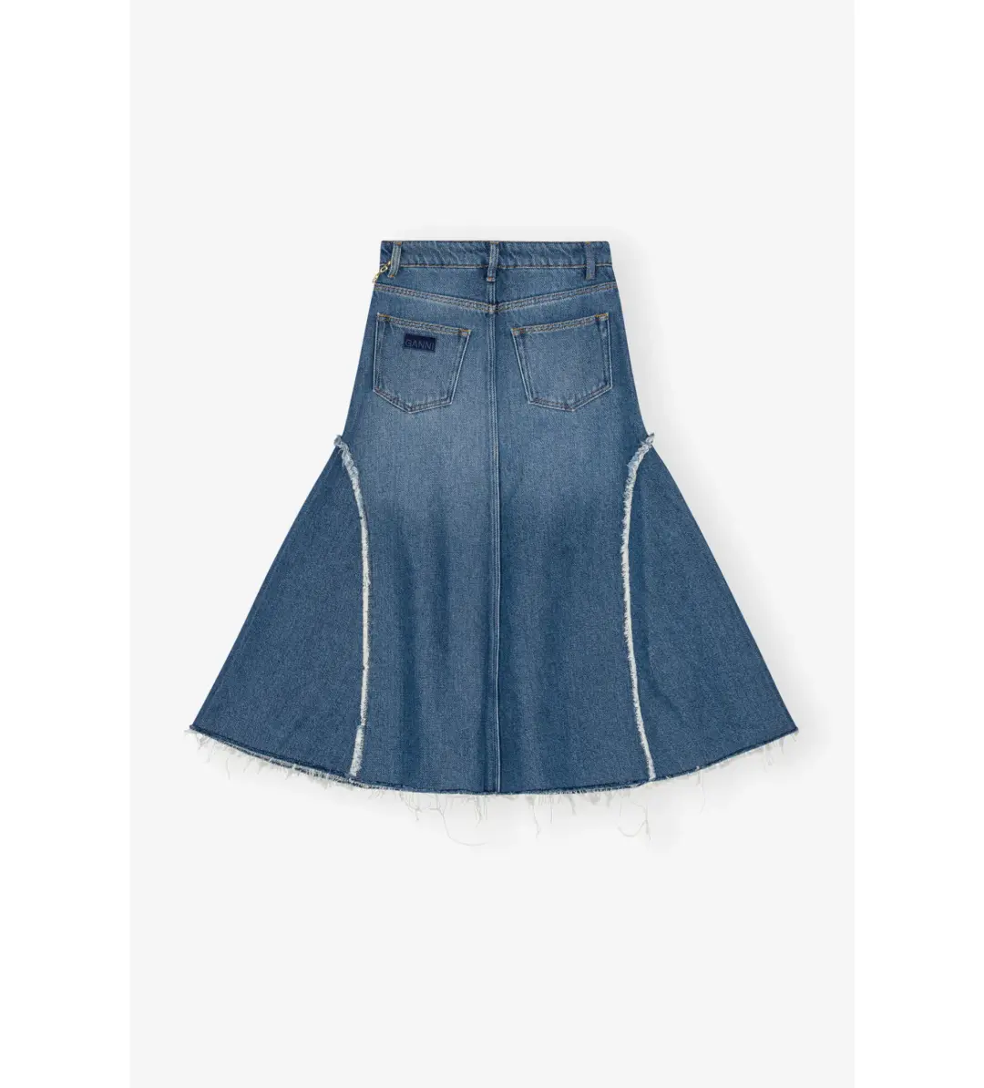 Ganni Blue Midi Skirt Mid Blue Stone Size 38/Au 10 for rent on The Volte - main image