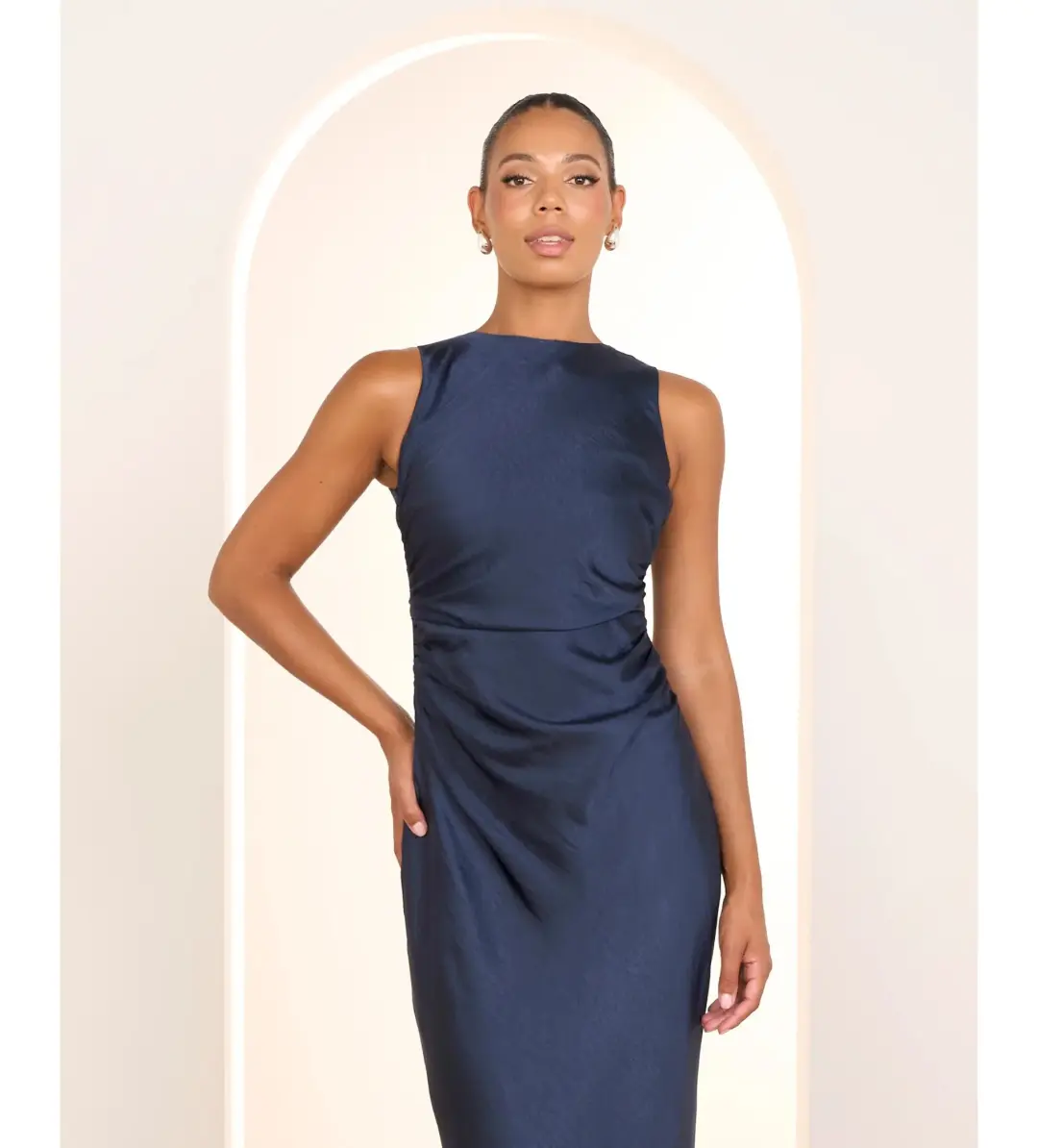 Pilgrim Gita Boat Neck Maxi Dress Navy Size 10 for rent on The Volte - main image