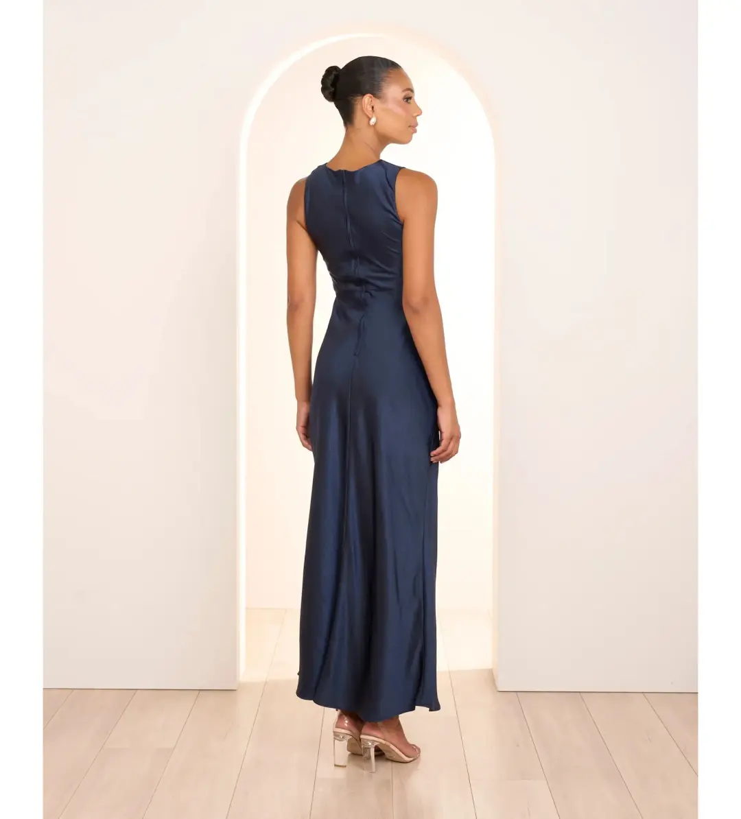 Pilgrim Gita Boat Neck Maxi Dress Navy Size 10 for rent on The Volte - main image