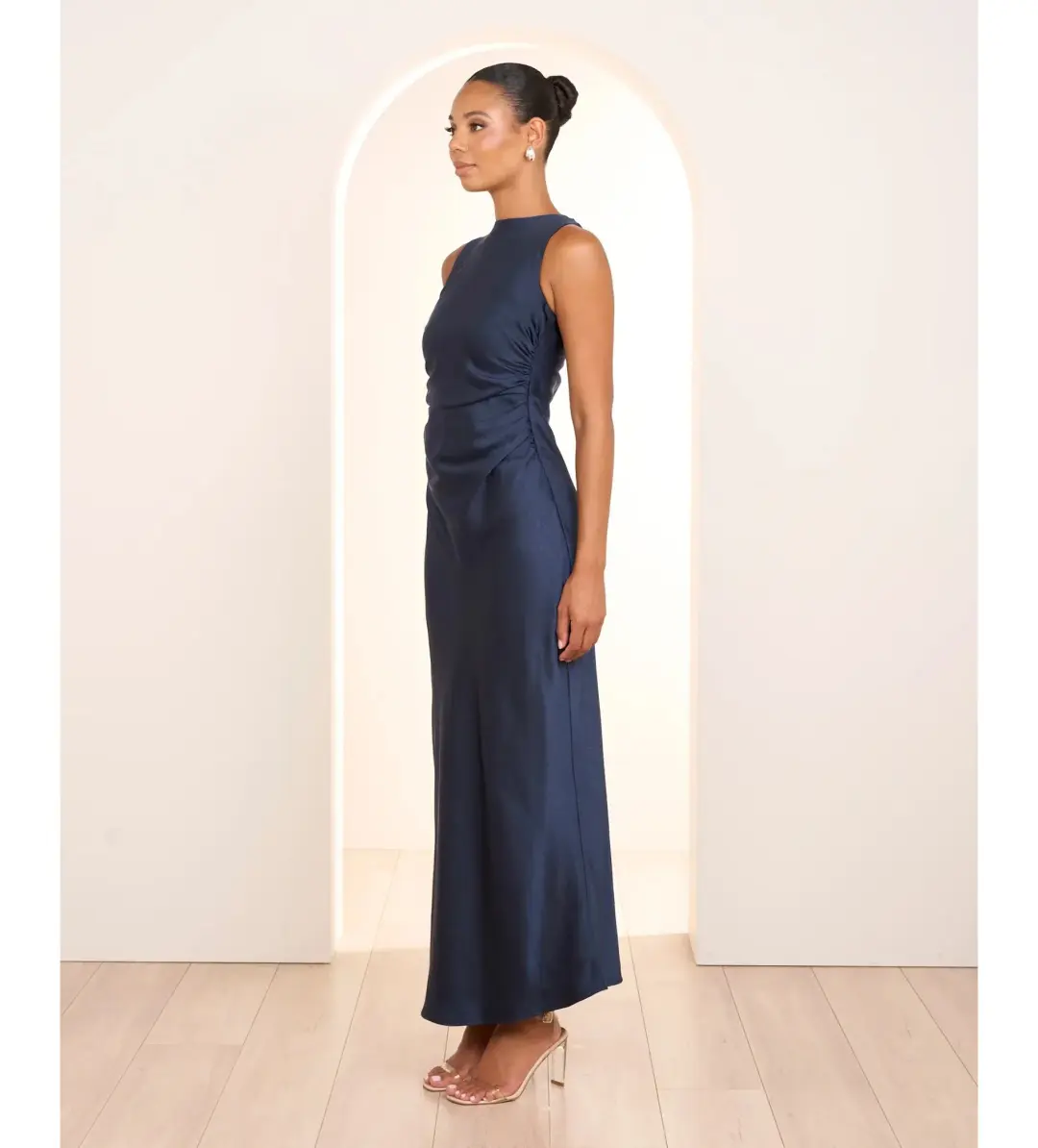 Pilgrim Gita Boat Neck Maxi Dress Navy Size 10 for rent on The Volte - main image