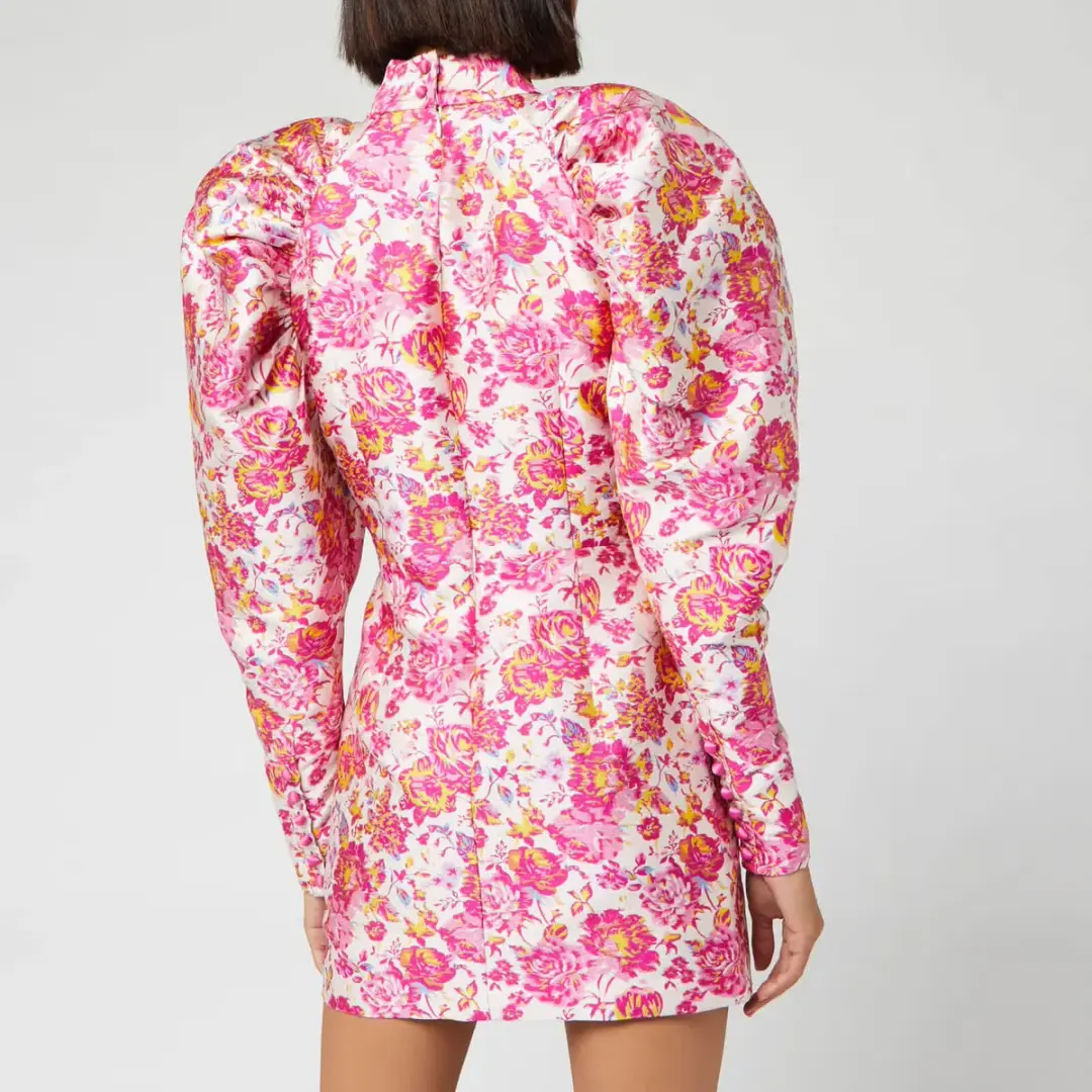 Rotate by Birger Christensen Number 1 Mini Dress Floral Raspberry Rose Size 10 for rent on The Volte - main image