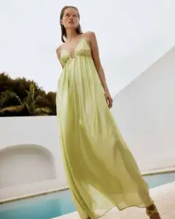 Manning Cartell Neon Heart Maxi Dress Lime Green Size 10