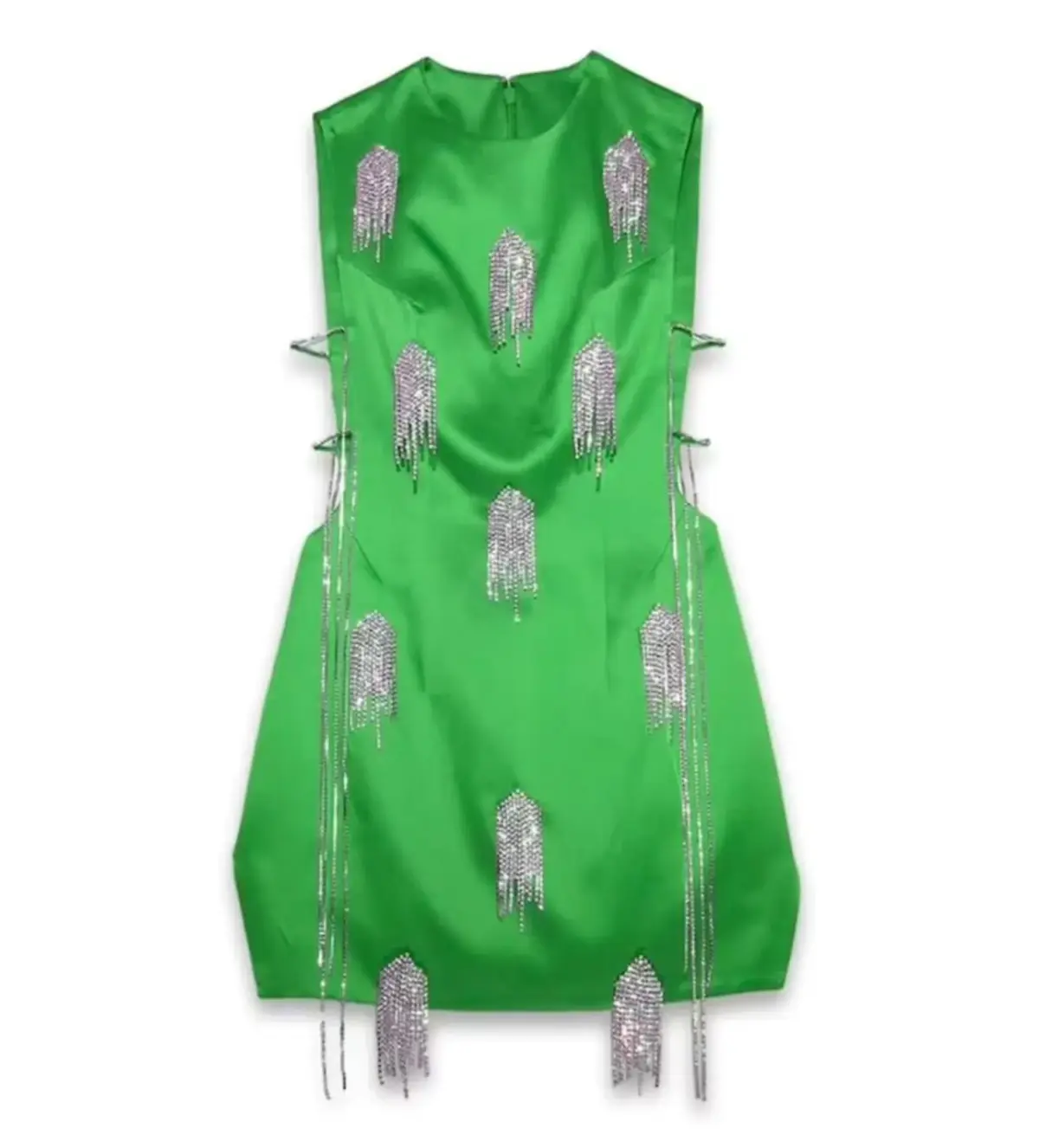 KOURH Onirique Crystal Mini Dress Green Size M/AU 10 - Image 3