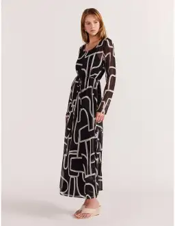 Staple The Label Vento Maxi Dress Black Print Size 6/XS for rent on The Volte - image 3