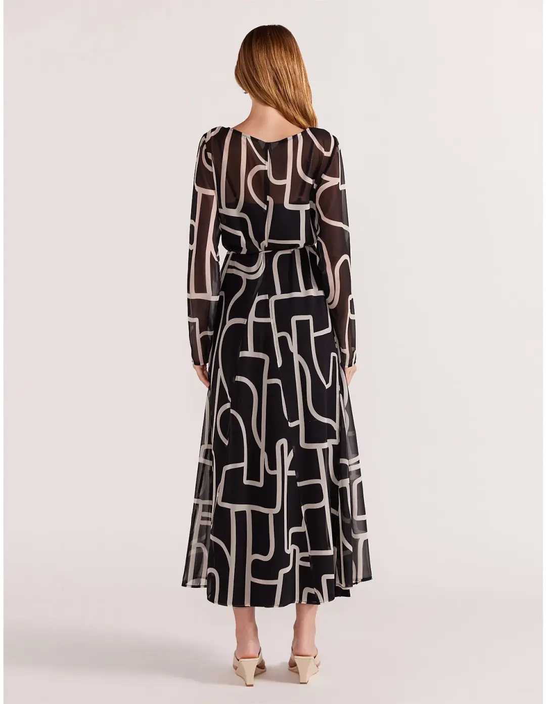 Staple The Label Vento Maxi Dress Black Print Size 6/XS for rent on The Volte - main image