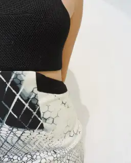 Asilio B&W Contemporary Midi Dress Black Size 10 for rent on The Volte - image 3