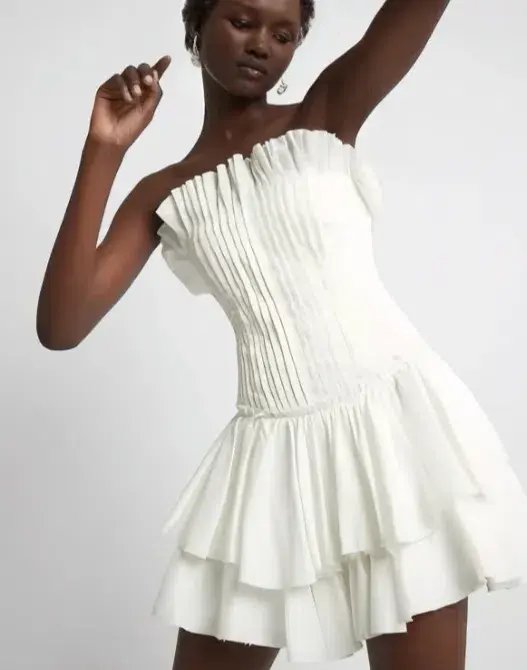 Aje Utopia Mini Dress White Size 10 for rent on The Volte - main image