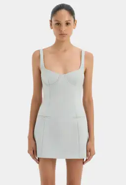 Sir the Label Sandrine Balconette Mini Dress Ice Blue Size AU 8 for rent on The Volte - image 2