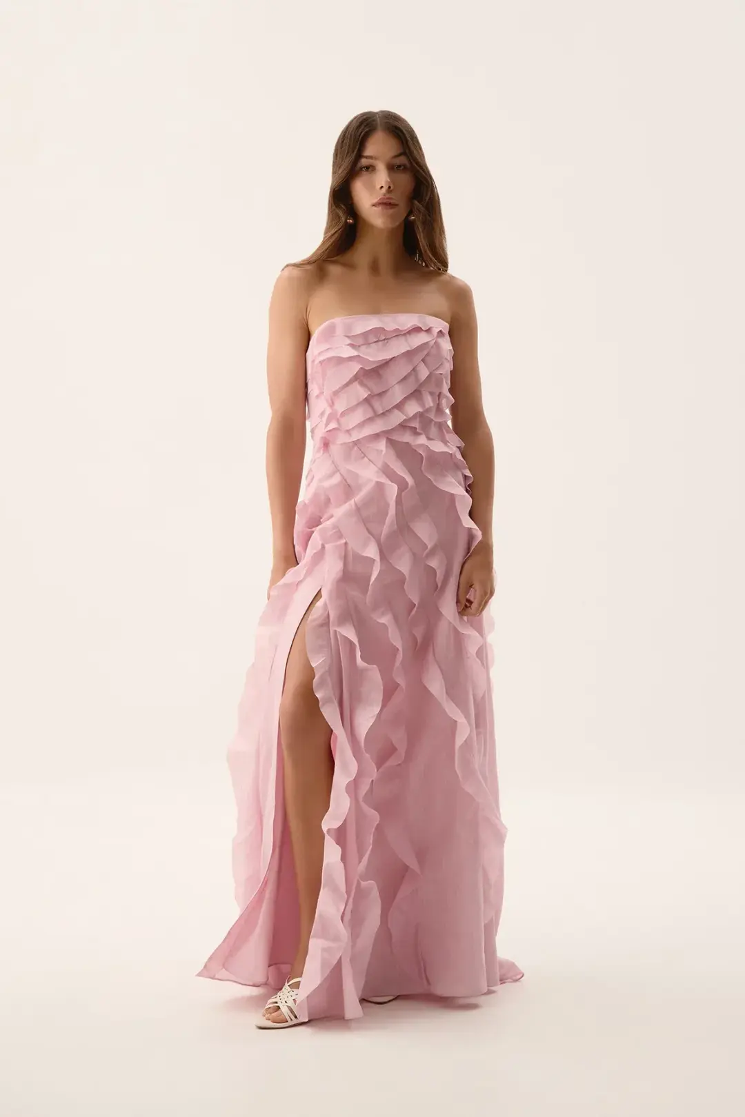 Aje Allairie Gown Size Maxi Pink AU 10 for rent on The Volte - main image