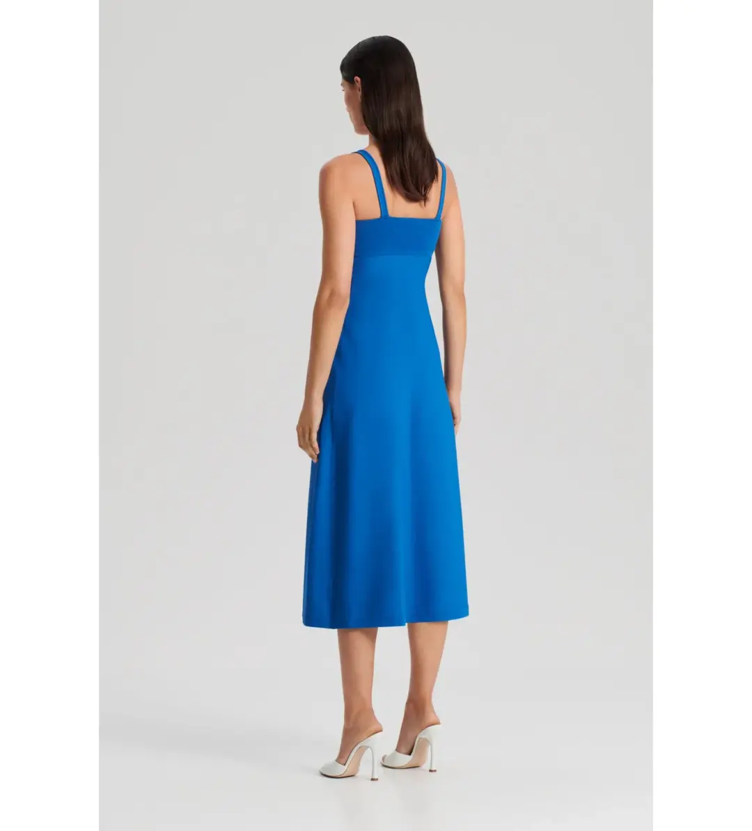 Scanlan Theodore Crepe Knit Square Neck Dress Azure size 10 for rent on The Volte - main image