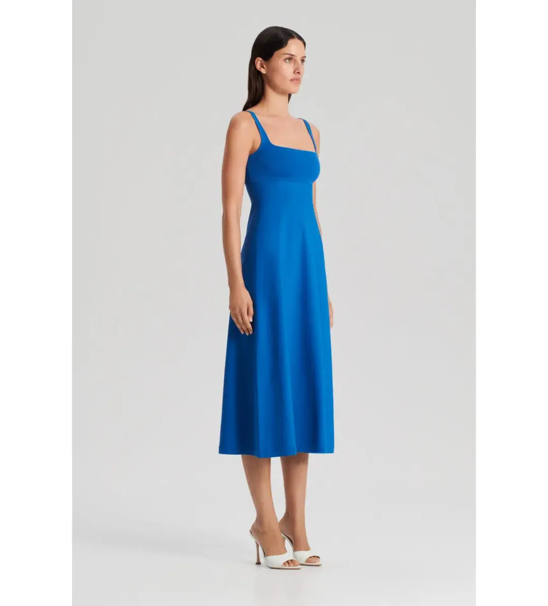 Scanlan Theodore Crepe Knit Square Neck Dress Azure size 10 for rent on The Volte - main image