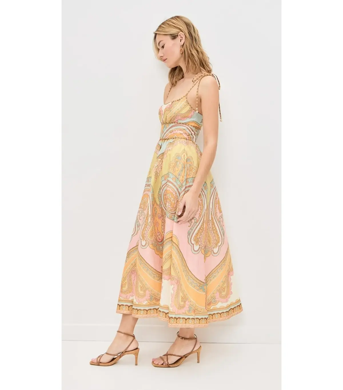 Zimmermann Maxine Picnic Midi Dress Gold Paisley Size 2 / AU 12 - Image 2