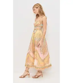 Zimmermann Maxine Picnic Midi Dress Gold Paisley Size 2 / AU 12 for rent on The Volte - image 2