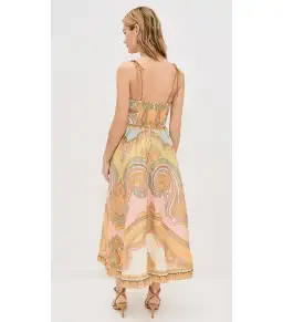 Zimmermann Maxine Picnic Midi Dress Gold Paisley Size 2 / AU 12 for rent on The Volte - image 3