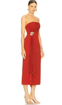 Acler Whitnell Midi Dress Burgundy Size 12 for rent on The Volte - image 2