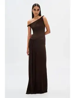MISHA Sisal Mesh Maxi Dress Espresso Size 8/S for rent on The Volte - image 5