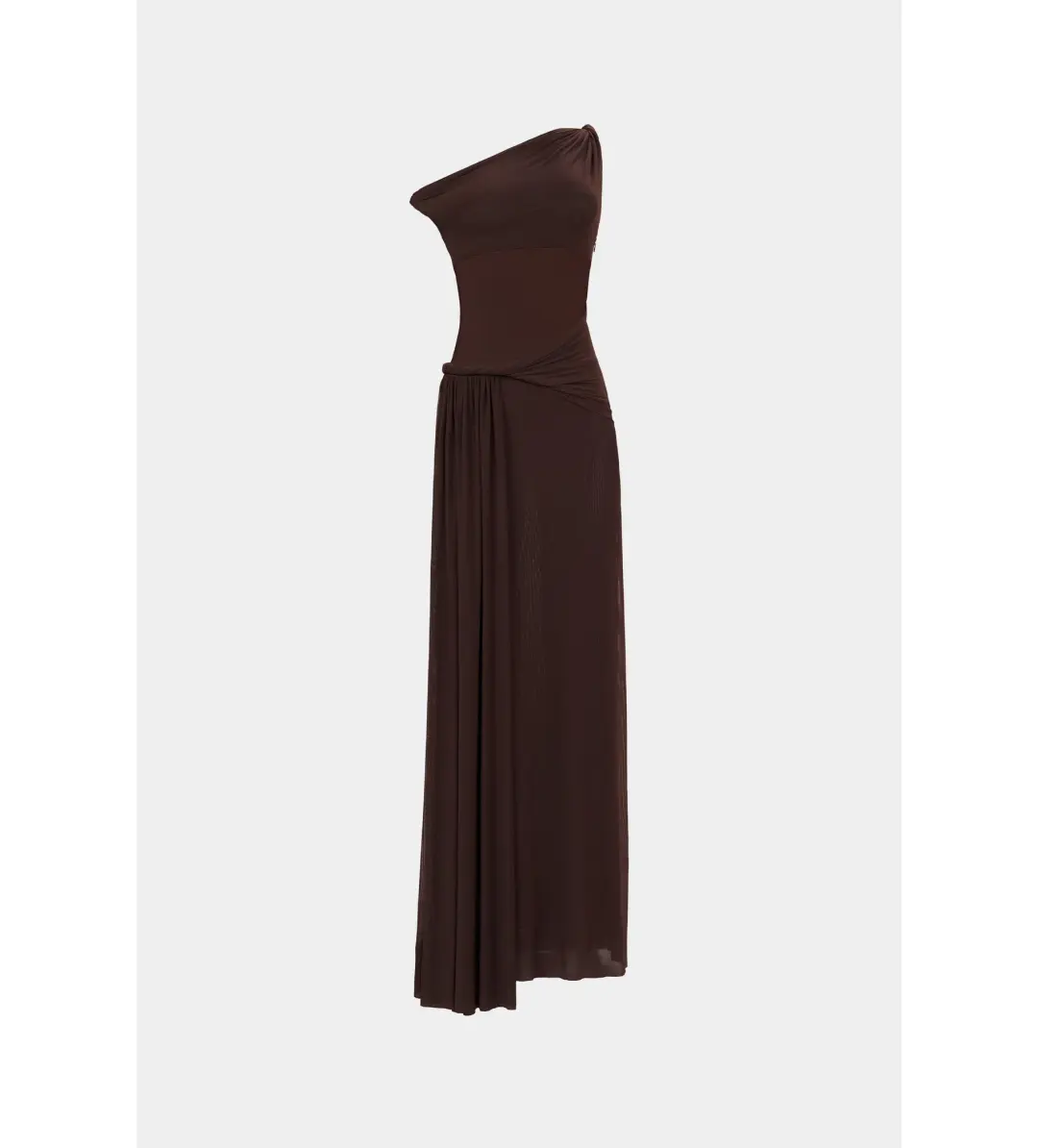 MISHA Sisal Mesh Maxi Dress Espresso Size 8/S for rent on The Volte - main image