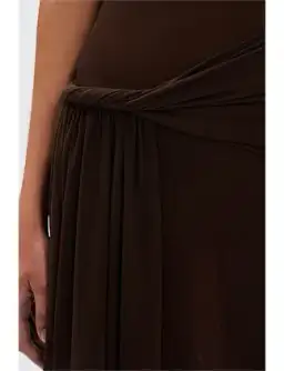 MISHA Sisal Mesh Maxi Dress Espresso Size 8/S for rent on The Volte - image 10