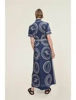 Alemais Ocean Linen Shirtdress in Blue Print Size 6 for rent on The Volte - image 3