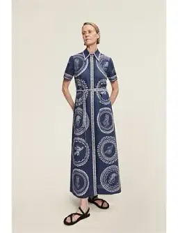 Alemais Ocean Linen Shirtdress in Blue Print Size 6 for rent on The Volte - image 1