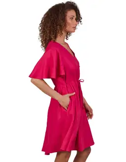 eb&ive Halcyon Tie Dress Raspberry Size AU 8 for rent on The Volte - image 3