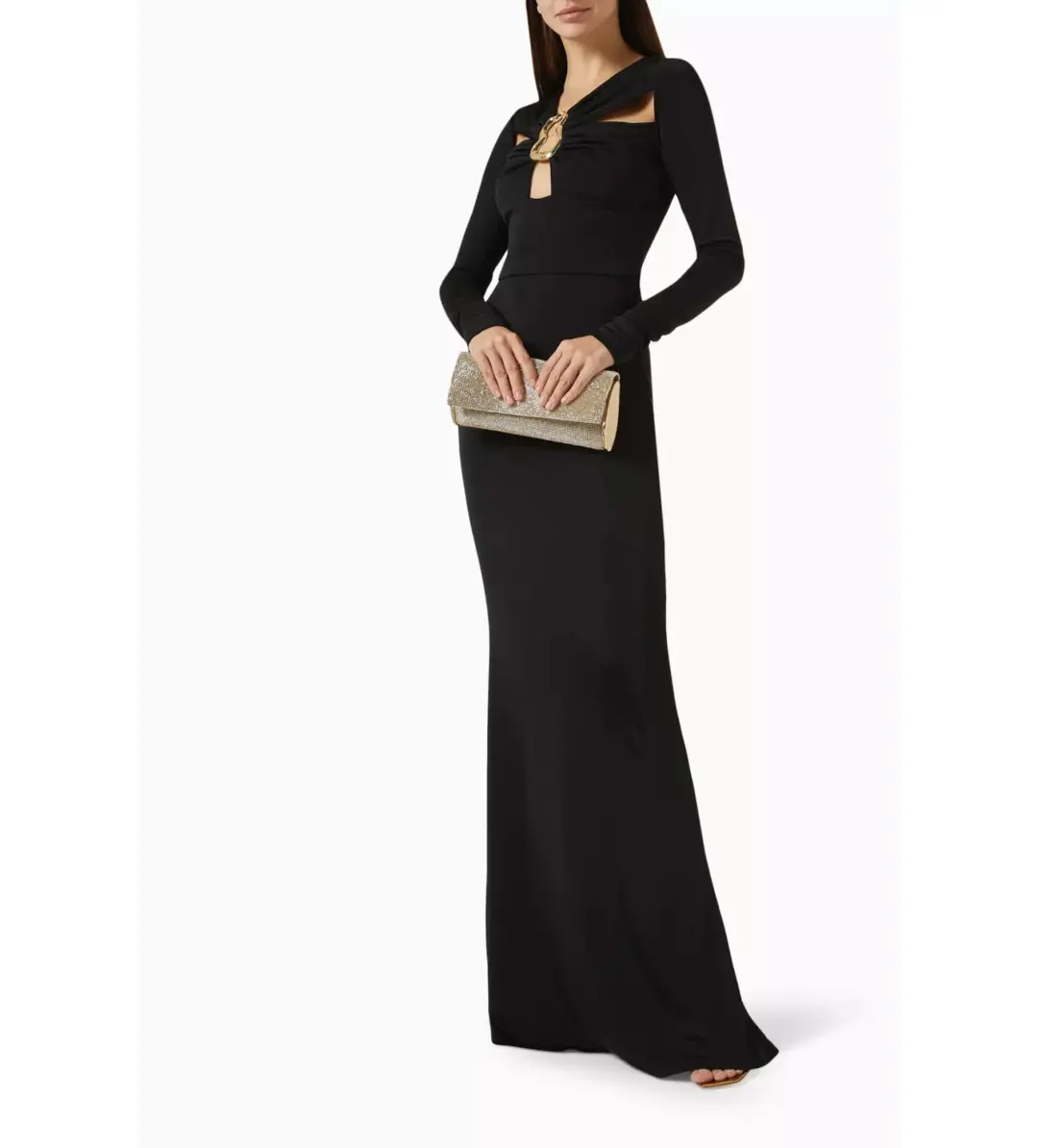 Rebecca Vallance Domenica Gown in Jersey Black Size AU 6 for rent on The Volte - main image