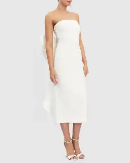 Rebecca Vallance Perle Bow Midi Dress White Size AU 10 for rent on The Volte - image 2