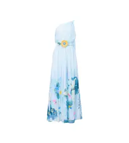 Leo Lin Adriana One Shoulder Maxi Dress Tranquility Size 12 for rent on The Volte - image 1