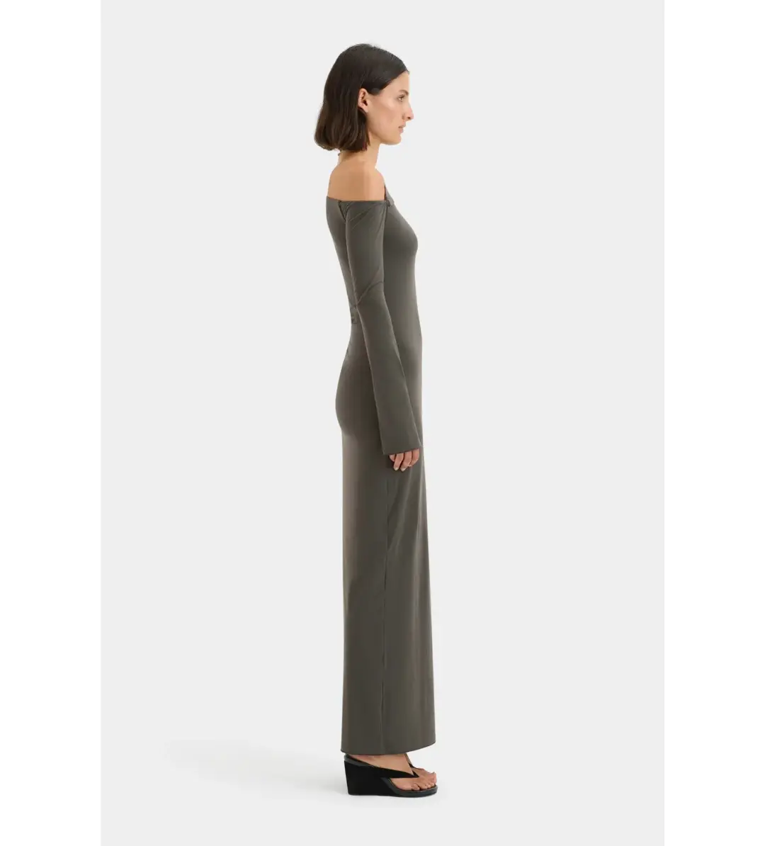 Sir the Label Hana Tie Maxi Dress Charcoal Size 2/AU 10 for rent on The Volte - main image