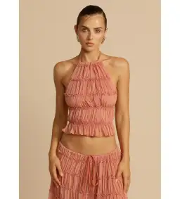 Arcina Ori Juliette Halter and Maxi Skirt Set Peach Size AU 10 for rent on The Volte - image 4