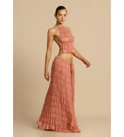 Arcina Ori Juliette Halter and Maxi Skirt Set Peach Size AU 10 for rent on The Volte - image 2