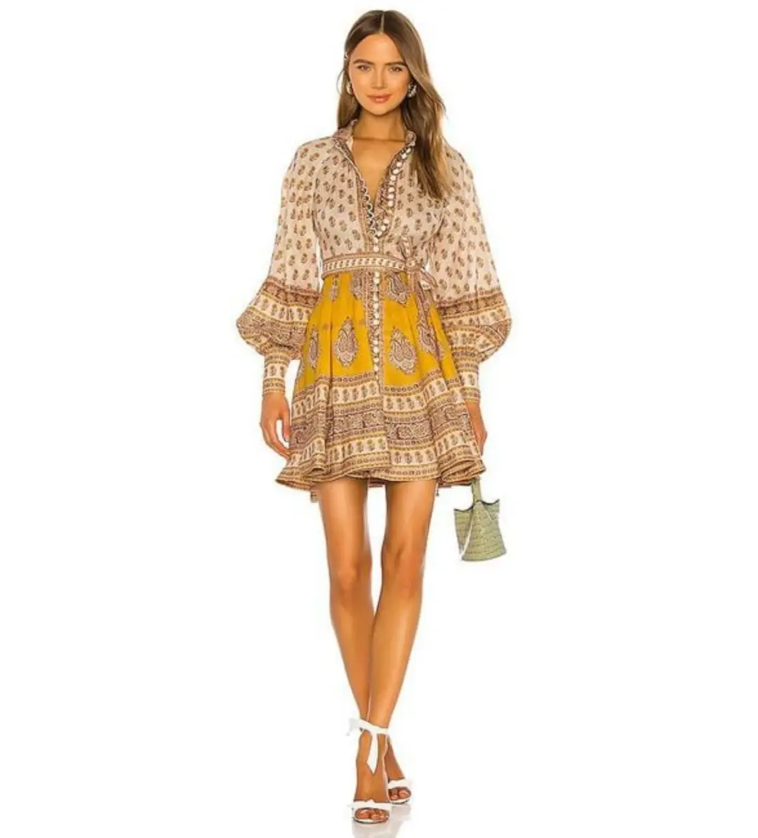 Zimmermann Bonita Buttoned Dress Print Size 0/Au 8 for rent on The Volte - main image