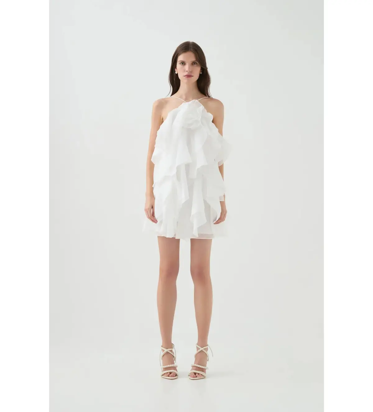 Aje Pandorea Layered Mini Dress Ivory Size AU 14 - Image 1