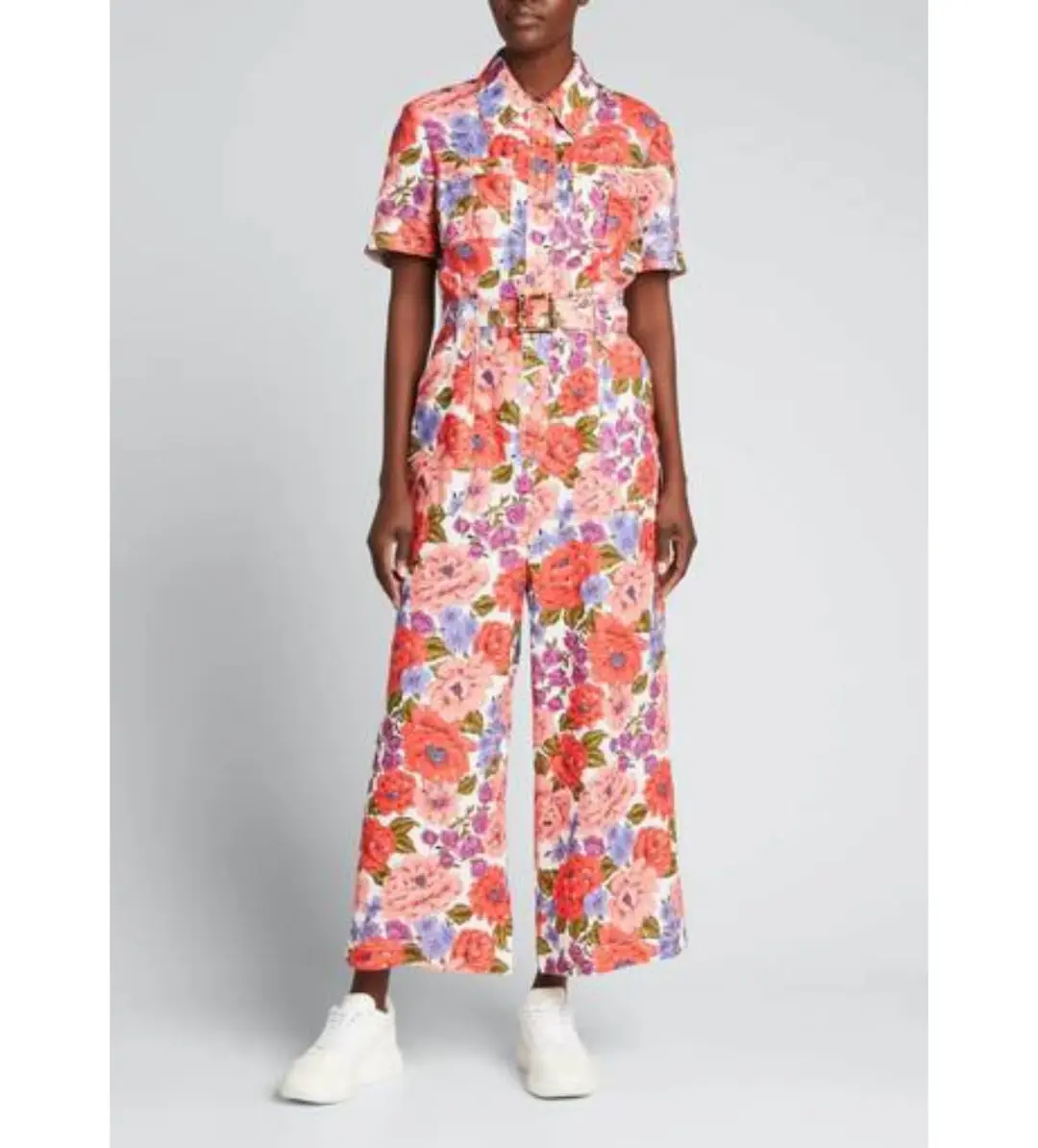 Zimmermann Poppy Belted Safari Jumpsuit Floral Size 1/Au 10 for rent on The Volte - main image